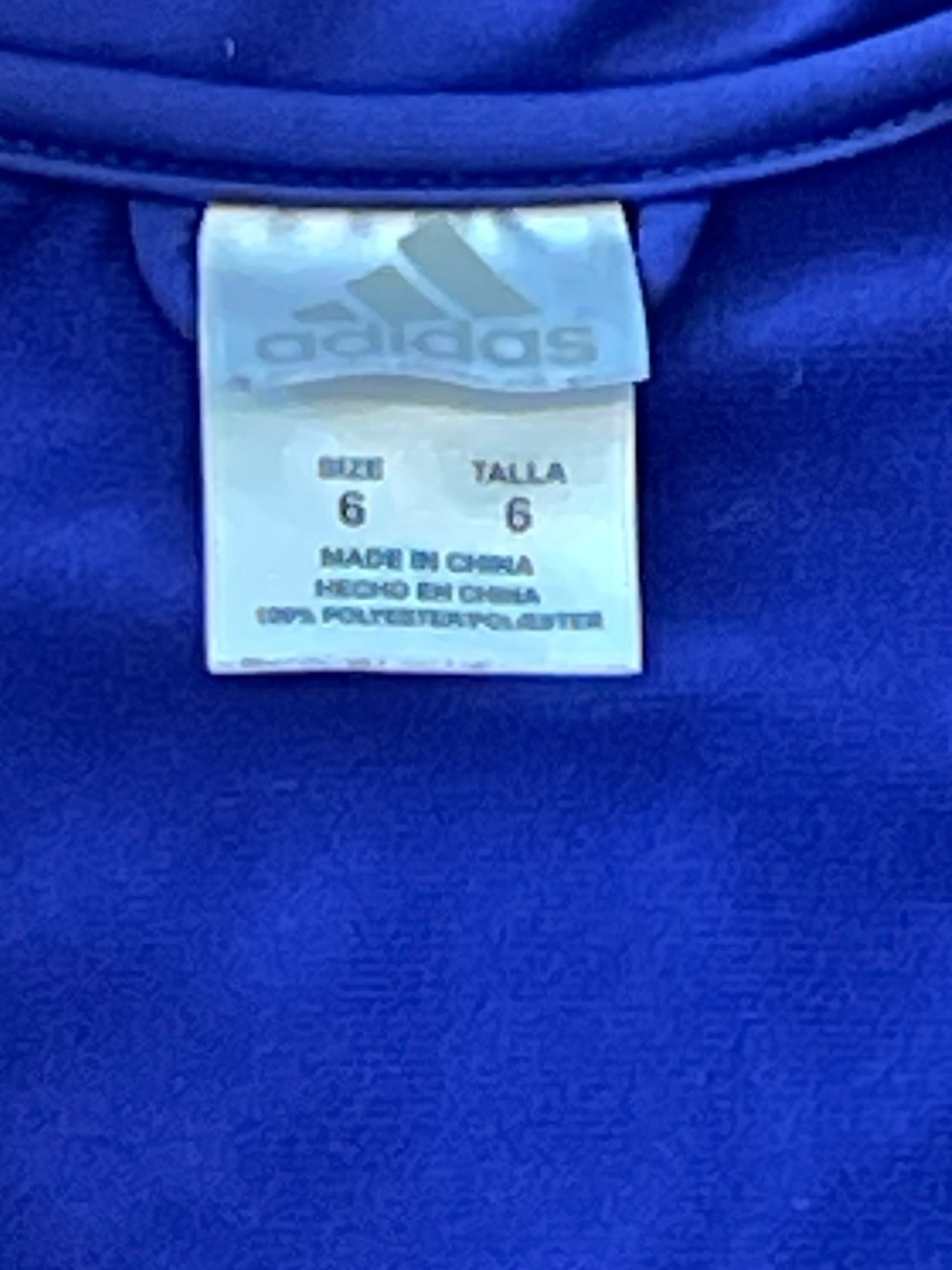 adidas Blue Zip-Up Athletic Jacket with Light Blue Trim - Picture 4 of 7